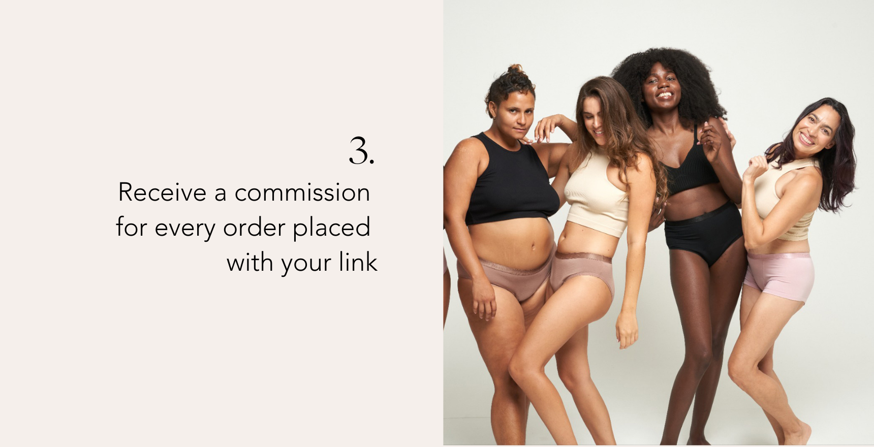 receive a commission for every order placed with your link
